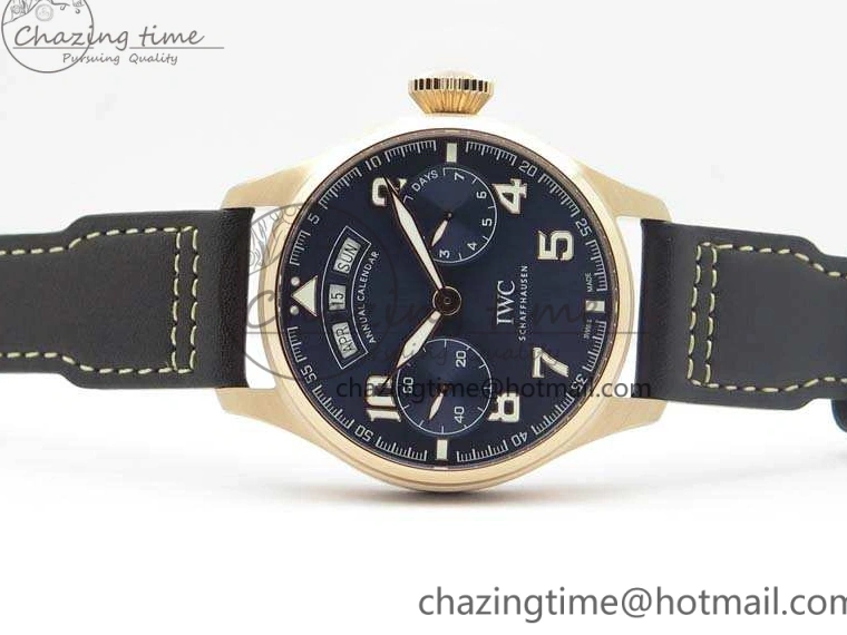 MIROTIME 0302 Big Pilot Real PR IW502701 RG YLF 1:1 Best Edition Blue Dial On Calfskin Strap A Classic 7225